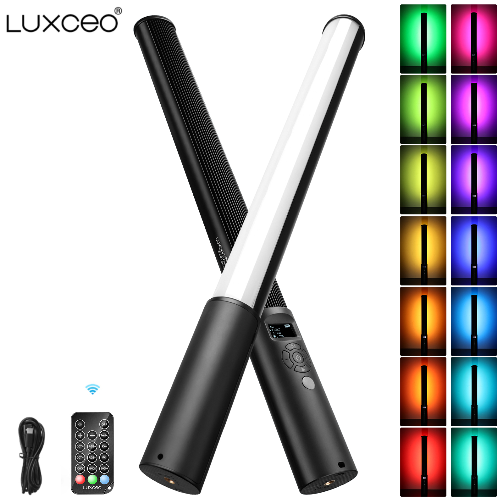 Torjim Rgb Photography Video Lighting - LUXCEO P400 Light Tube Handheld RGB