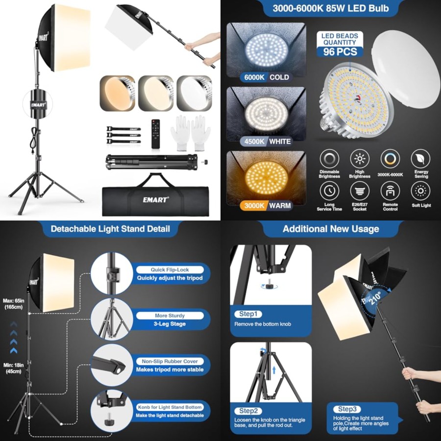 Photography Lighting Professional - Softbox Lighting Kit, 16