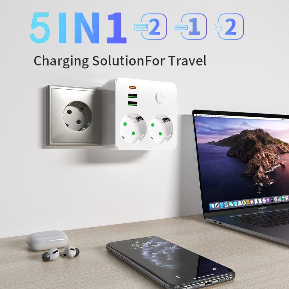 Photography Lighting Uk - EU Plug Outlet Sockets Multitap wall