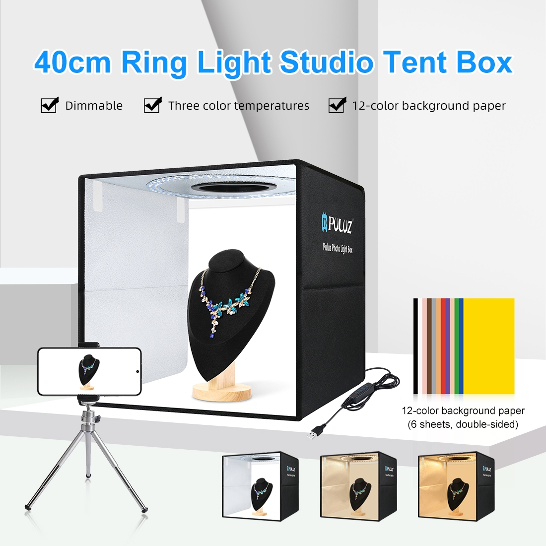 PULUZ 40cm Folding Portable Ri - Photography Lighting Case incelemesi ve fiyatı