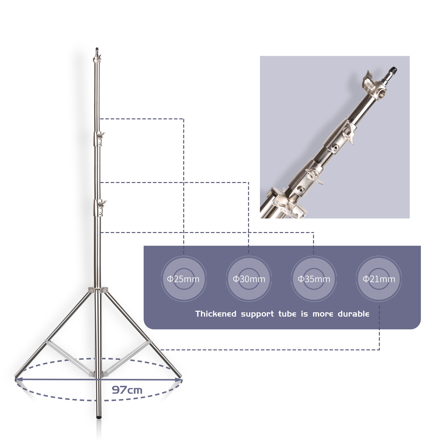 SH 2.8M Stainless Steel Light  - Photography Lightning incelemesi ve fiyatı