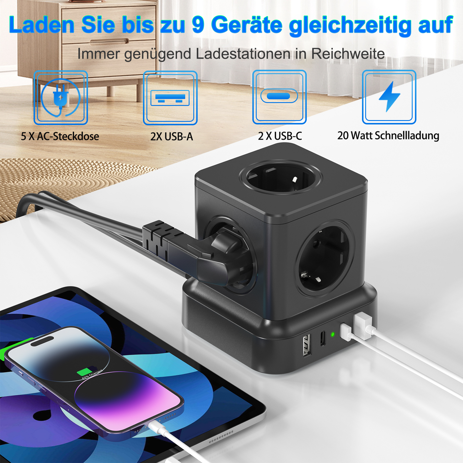 4000W EU Mulit Plug Power Stri - Photography Lighting Uk incelemesi ve fiyatı