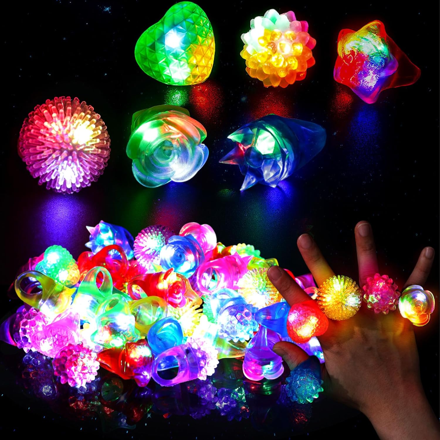 10Pcs LED Light Up Jelly Rings - Led Ring Light 18 incelemesi ve fiyatı