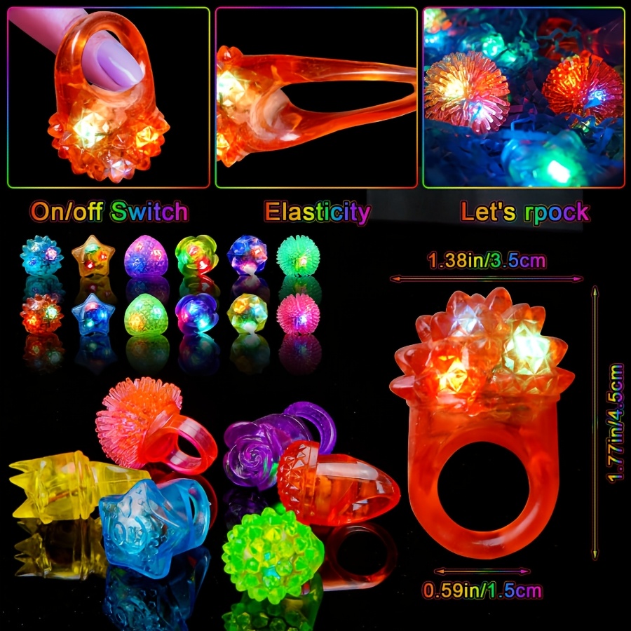 10Pcs LED Light Up Jelly Rings - Led Ring Light 18 incelemesi ve fiyatı