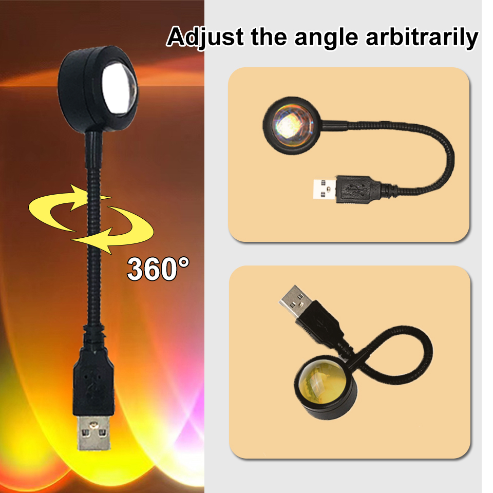 1x USB Sunset Lamp LED Rainbow - Photography Lighting Home incelemesi ve fiyatı