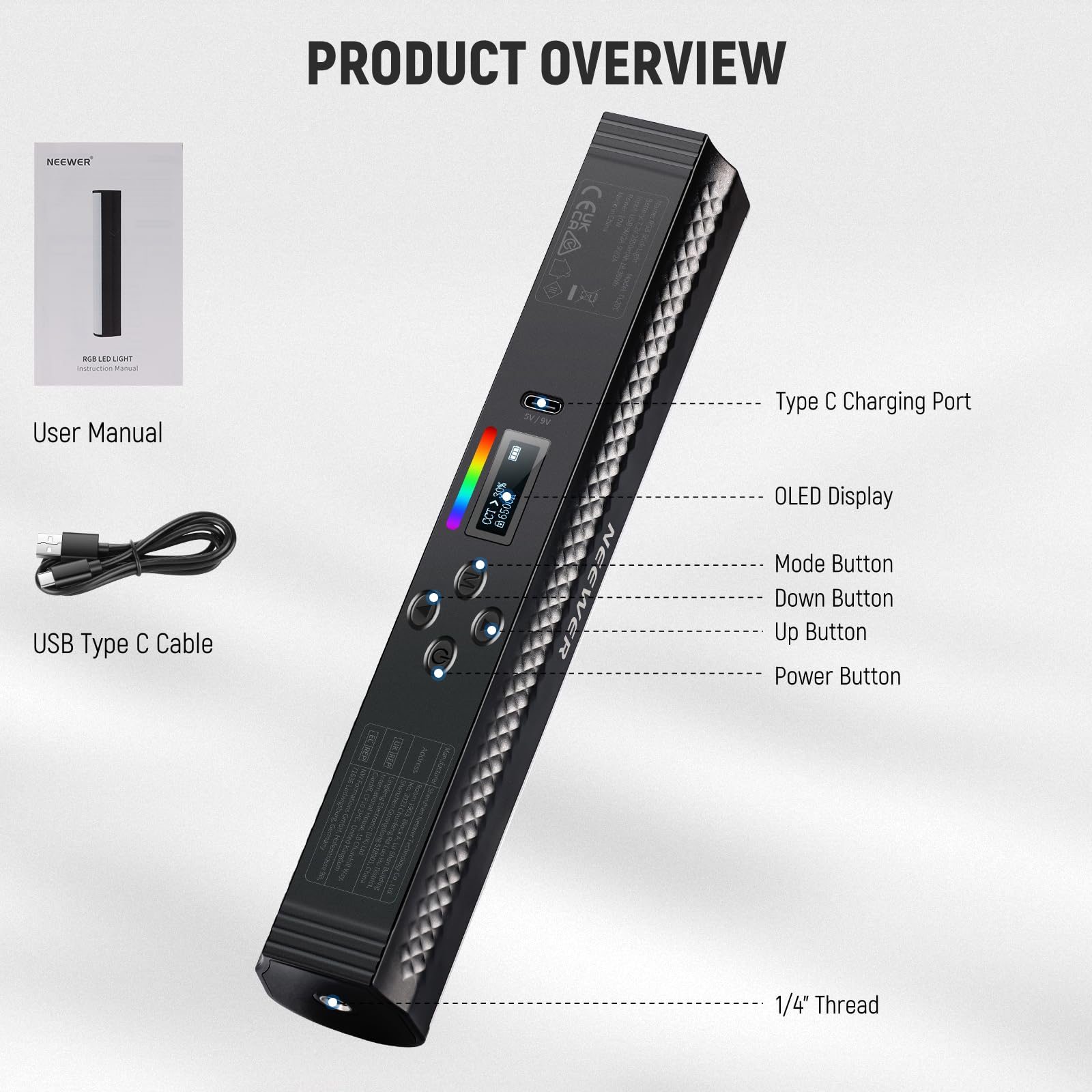 NEEWER RGB Light Wand with APP - Torjim Rgb Photography Video Lighting incelemesi ve fiyatı