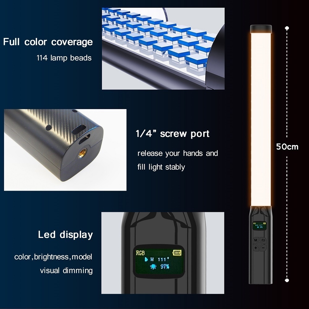 50CM RGB Stick Light Wand Ligh - Torjim Rgb Photography Video Lighting incelemesi ve fiyatı