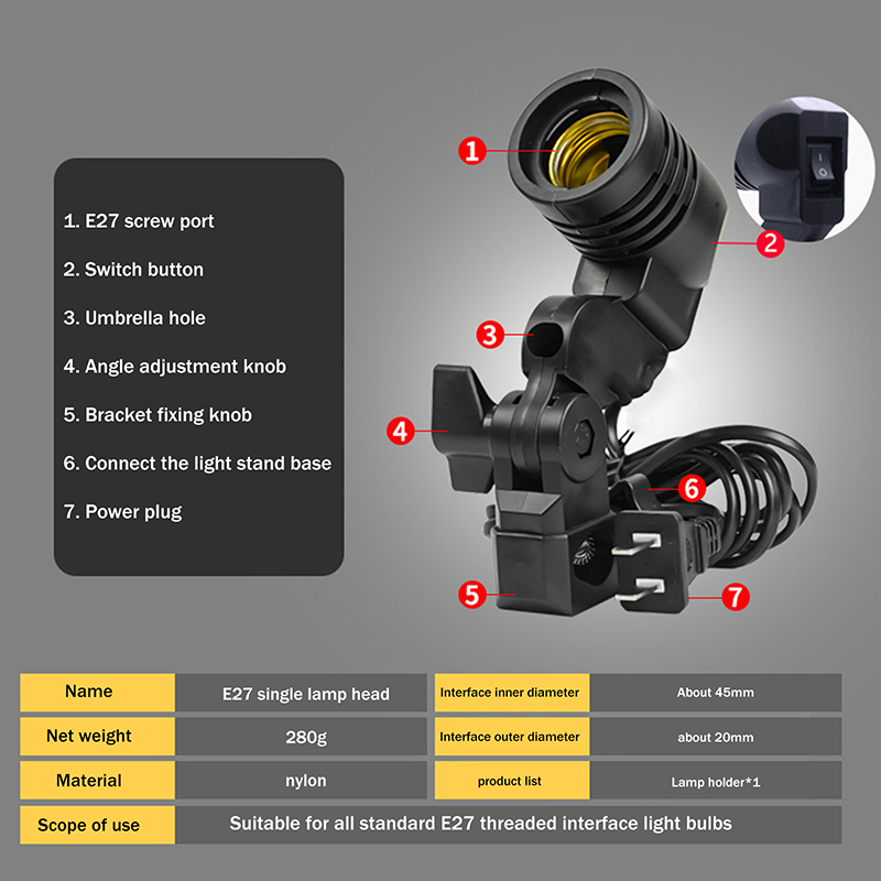 E27 AC Socket Lamp Single Head - Photography Lightning incelemesi ve fiyatı