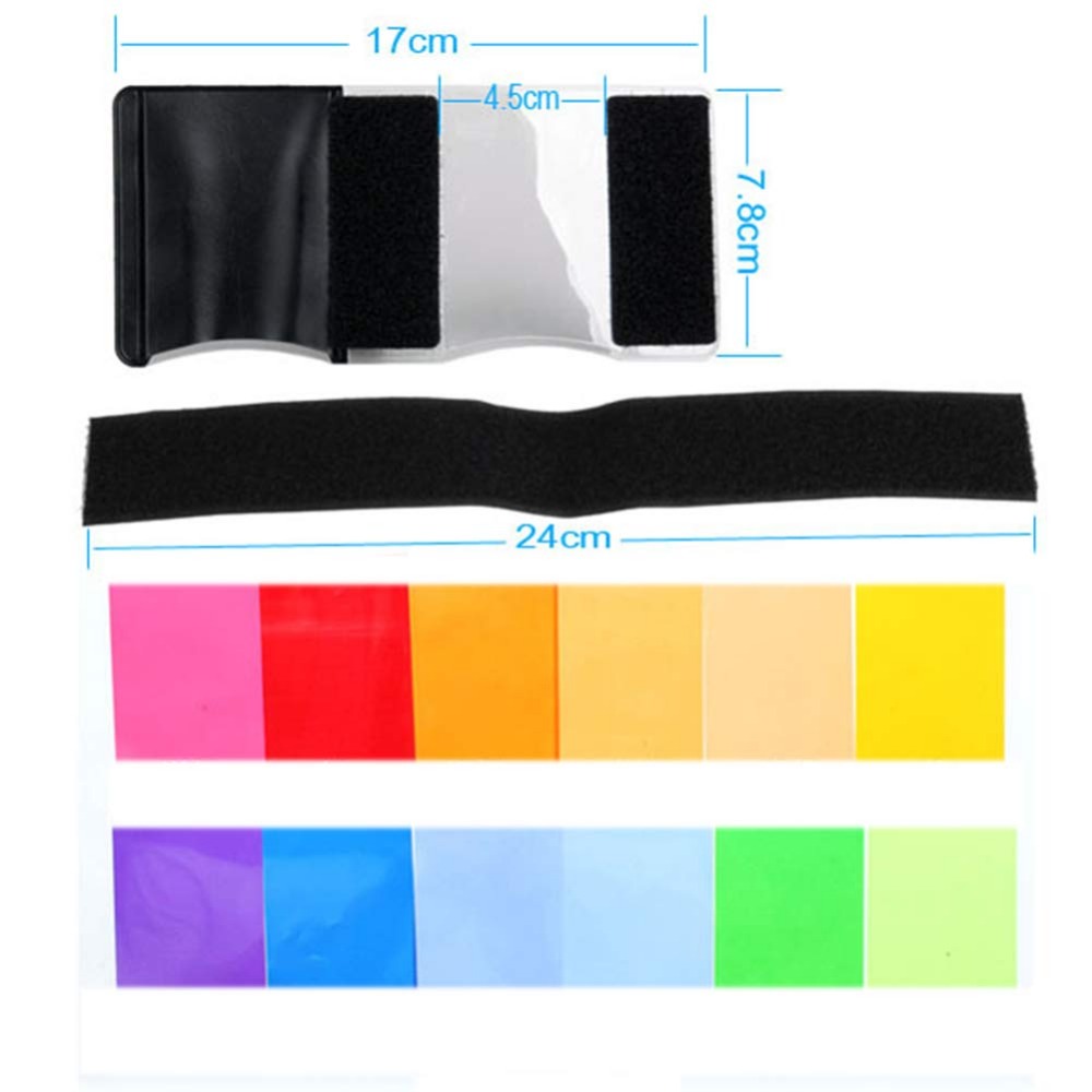 12 Colors Camera Flash Gels Li - Photography Lighting Portrait incelemesi ve fiyatı