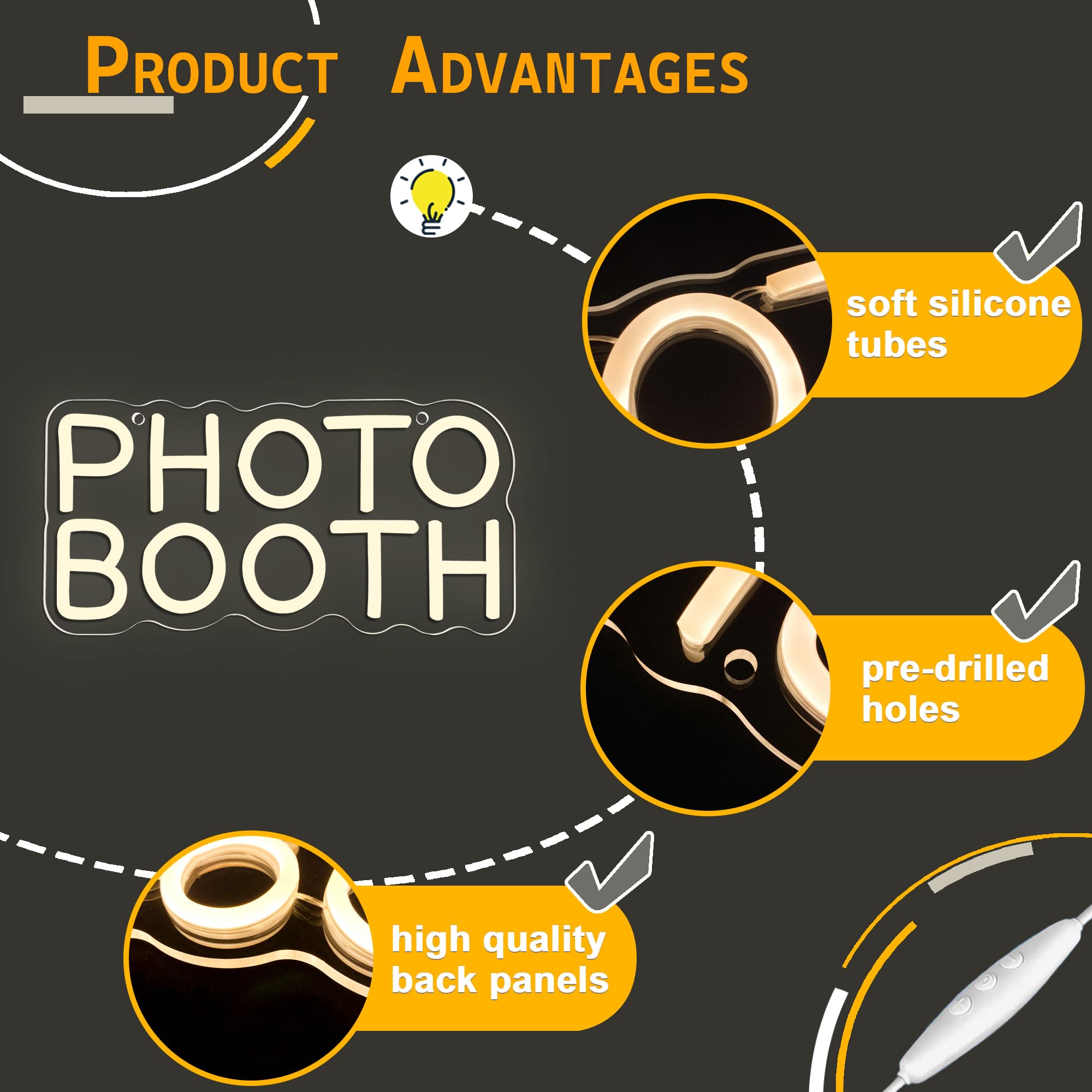 Photo Booth Neon Sign, Dimmabl - Photography Lighting Wedding Reception incelemesi ve fiyatı
