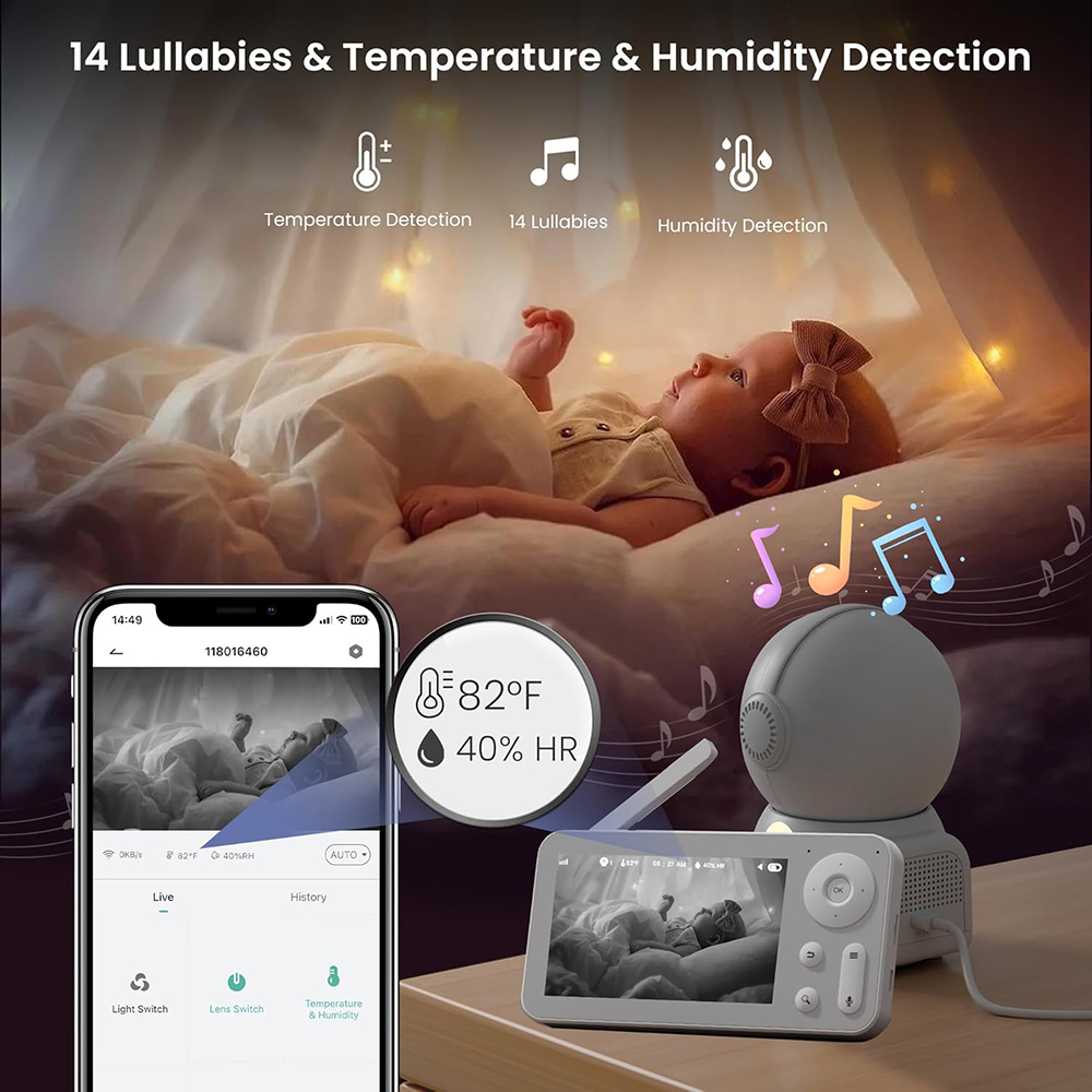 2K Baby Monitor with 2 Cameras - Torjim Rgb Photography Video Lighting incelemesi ve fiyatı