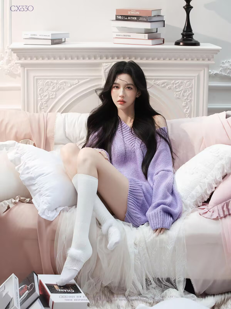 Autumn Winter Purple Sweater O - Photography Lighting Style incelemesi ve fiyatı